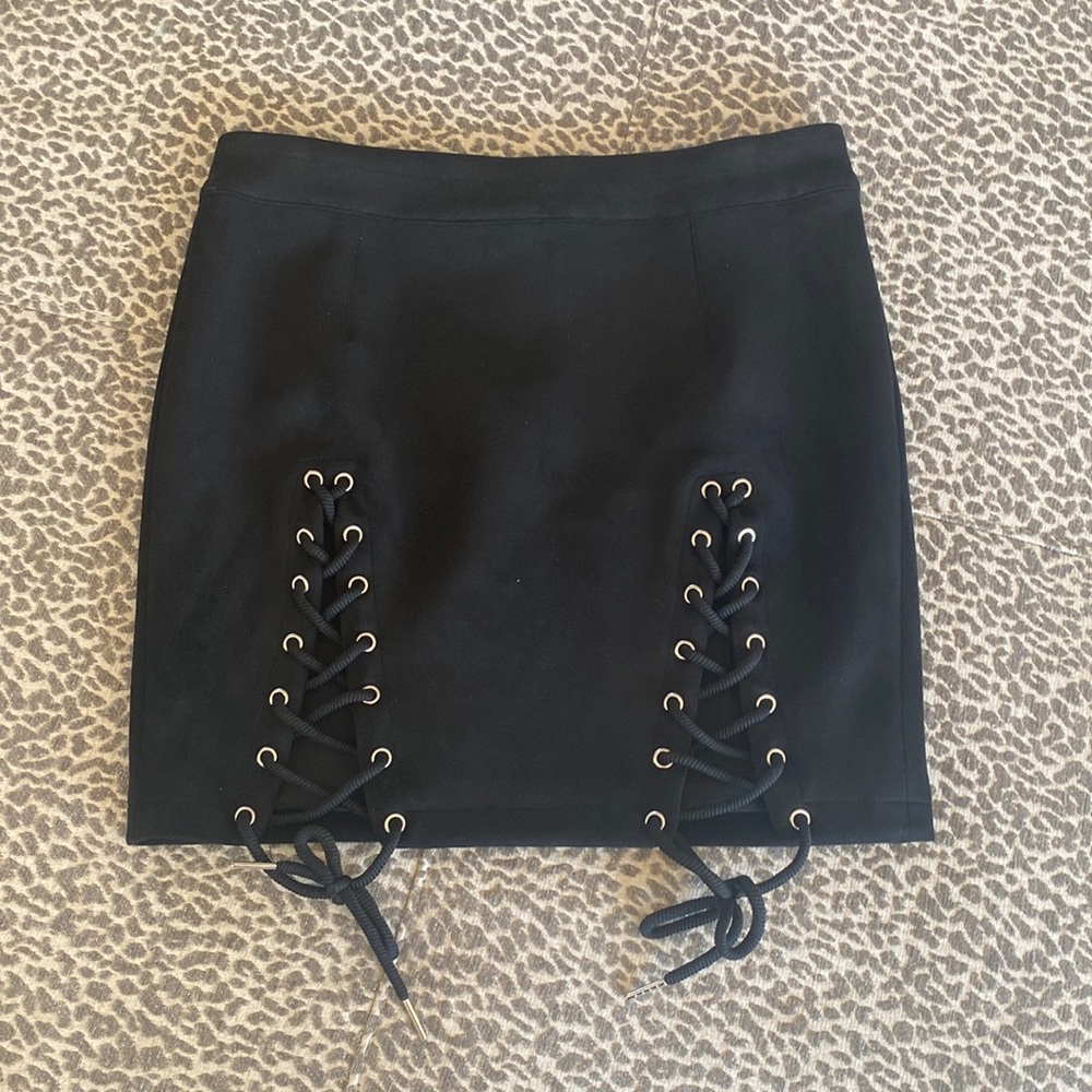 Black mini skirt